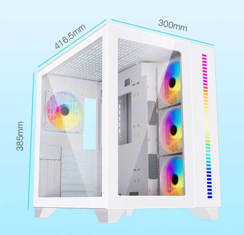 DIYPC ARGB-Q10-W White USB3.0 ATX Mid Tower Gaming Computer Case w